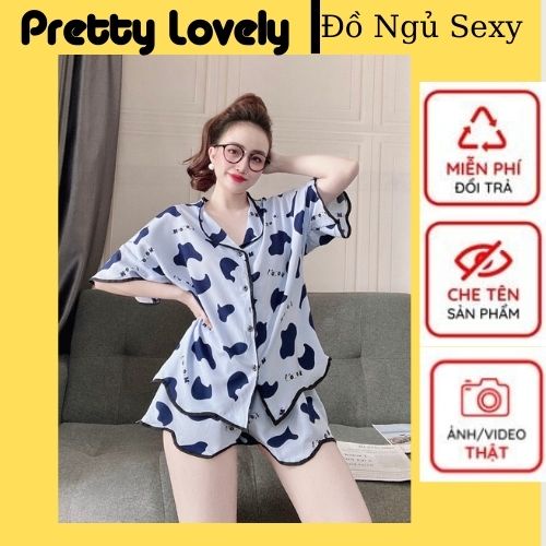 Đồ Ngủ Pijama bigsize nữ ⚡FREESHIP⚡ Quần Áo Ngủ Nữ  tay ngắn chất lụa mát, phom dáng rộng rãi, phom dưới 65kg