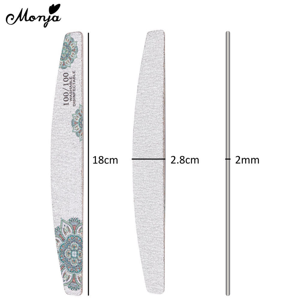 Dụng cụ mài giũa móng Monja thiết kế hai mặt 80/100/150/240 grit tiện lợi