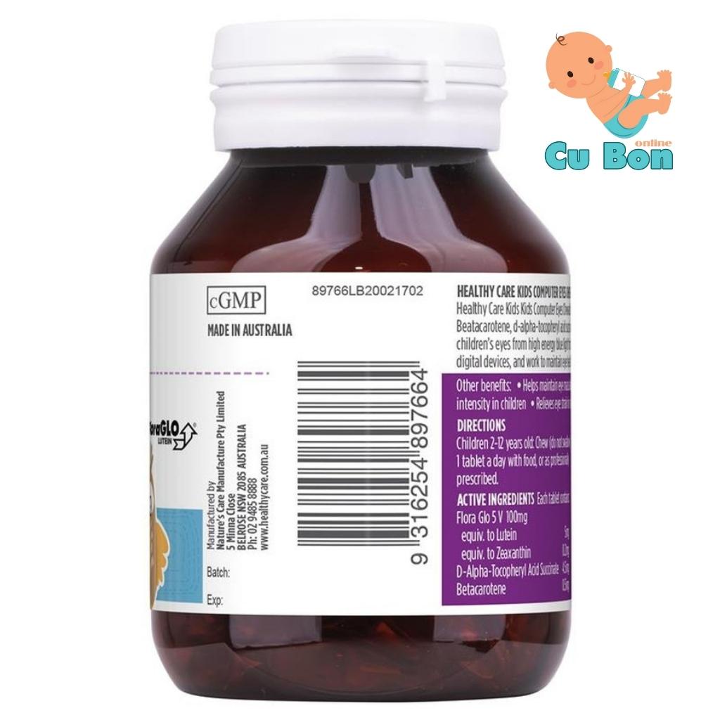 bổ mắt cho bé Healthy Care Kids Computer Eyes 60 viên của Úc dành cho bé từ 2 đến 12 tuổi