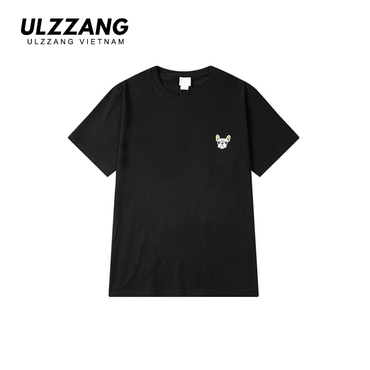Áo thun tay lỡ ULZZANG 100% cotton dáng unisex form rộng in hình chó pug trên ngực | BigBuy360 - bigbuy360.vn