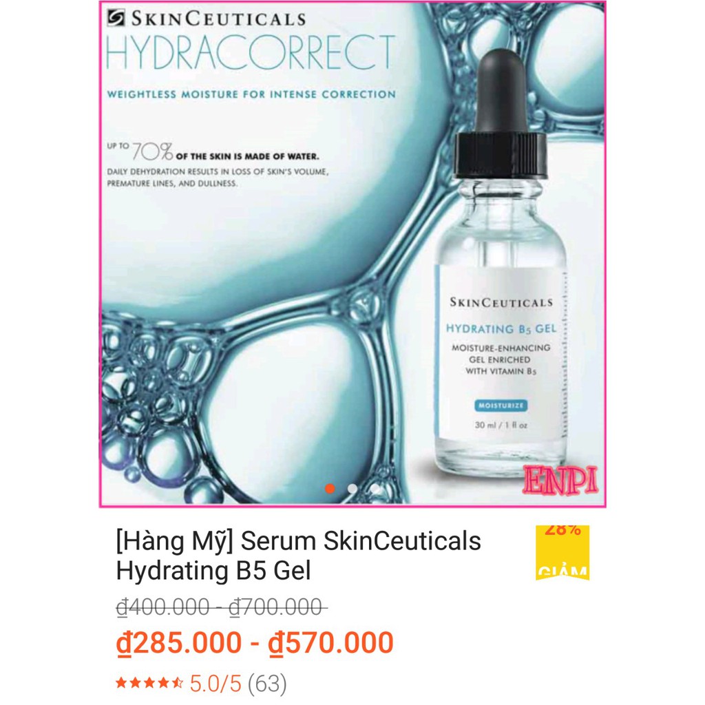 [TA] (Hàng Mỹ) Hồi phục da SkinCeuticals Hydrating B5 Gel