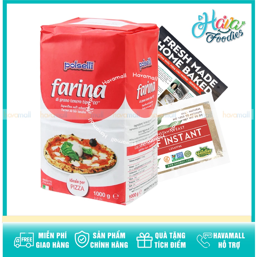 Bột Chuyên Làm Pizza Farina Polselli Ý 1kg