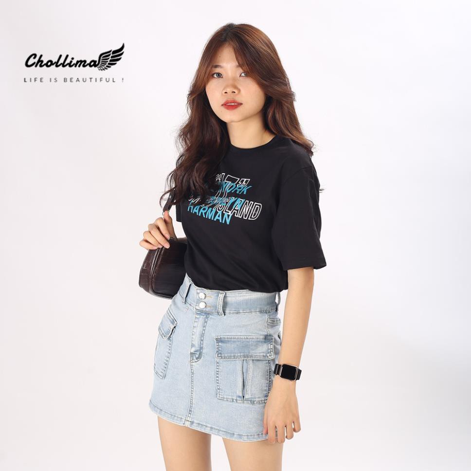 Váy jeans co giãn Chollima túi hộp có quần trong màu xanh trắng VAY003 – váy bò ulzzang Đẹp ⚡