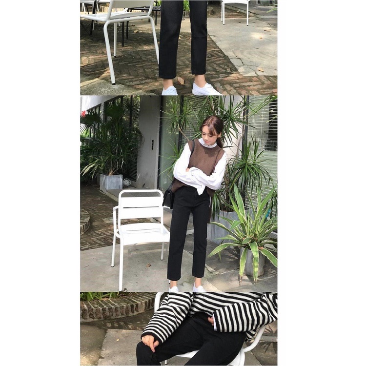 Quần jean denim ống đứng phong cách cổ điển cho nữ