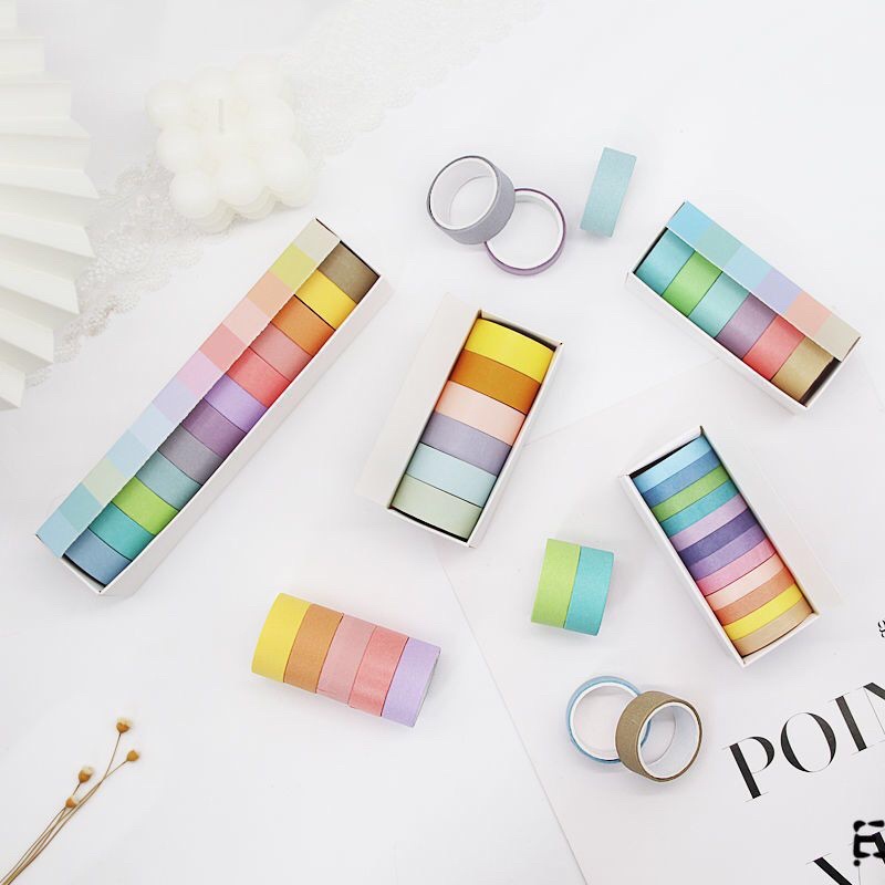 Băng keo washi nhiều màu, hoạ tiết trang trí