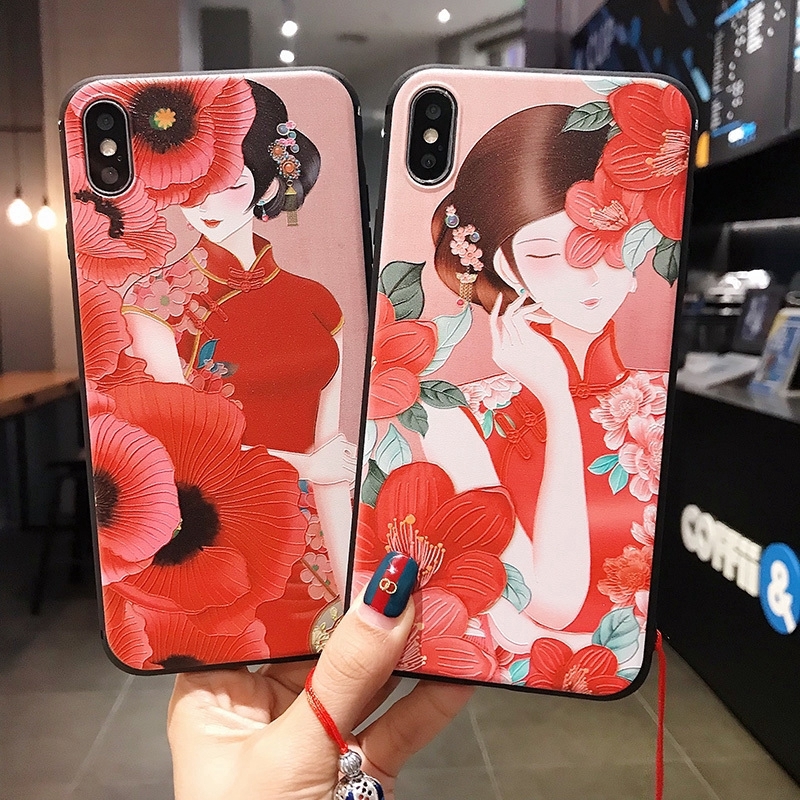 Ốp lưng hình cô gái Trung Hoa nhiều mẫu mã cho điện thoại iPhone 6 6S 7 8 Plus X XS Max Xr 11 Pro Max