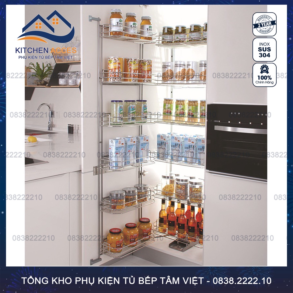 Kệ Đồ Khô Tủ Kho 6 Tầng 12 Ngăn Inox304 Cao Cấp - Bảo Hành Chính Hãng [Có Thợ Lắp Đặt]