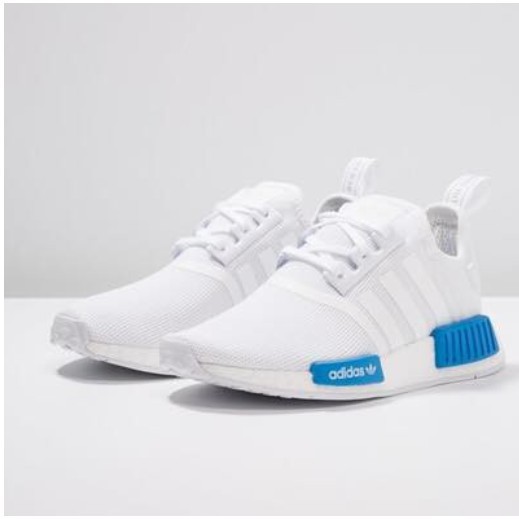 ♙❀✌Giày Thể Thao Adidas nmd_r1 J Màu Trắng Xanh Dương Dệt aq1785 Cho Nữ