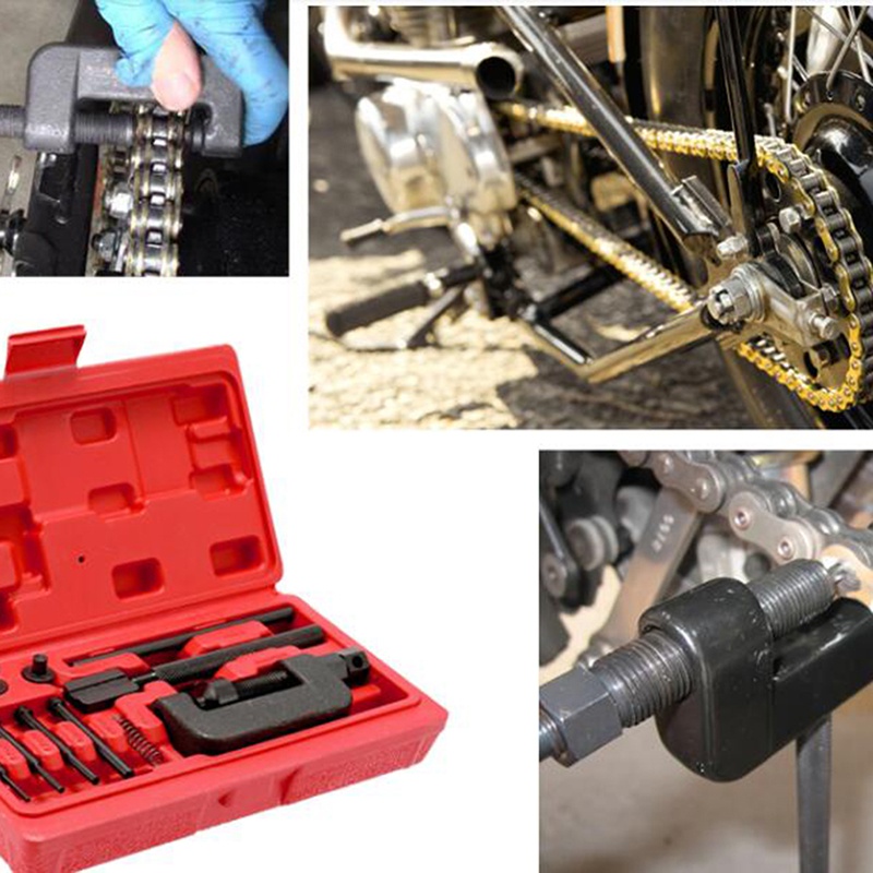 Motorcycle Chain Splitter Breaker Motorbike Riveting Tool Heavy Duty Link O-ring transportation tool