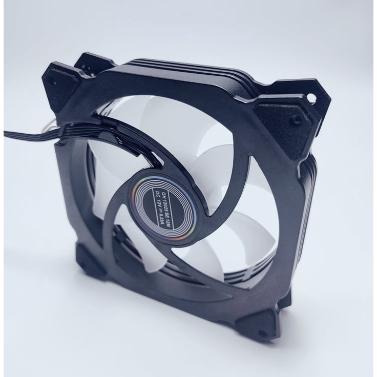 Quạt tản nhiệt làm mát máy tính, Fan Led,  Fan Case V8 Led RGB Dual Ring, sáng tĩnh cả tâm và viền