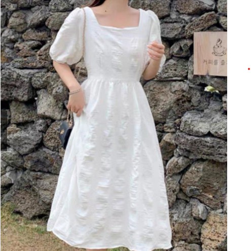 Váy Babydoll trắng cổ vuông dáng dài, Đầm Babydoll hàng loại 1 | BigBuy360 - bigbuy360.vn