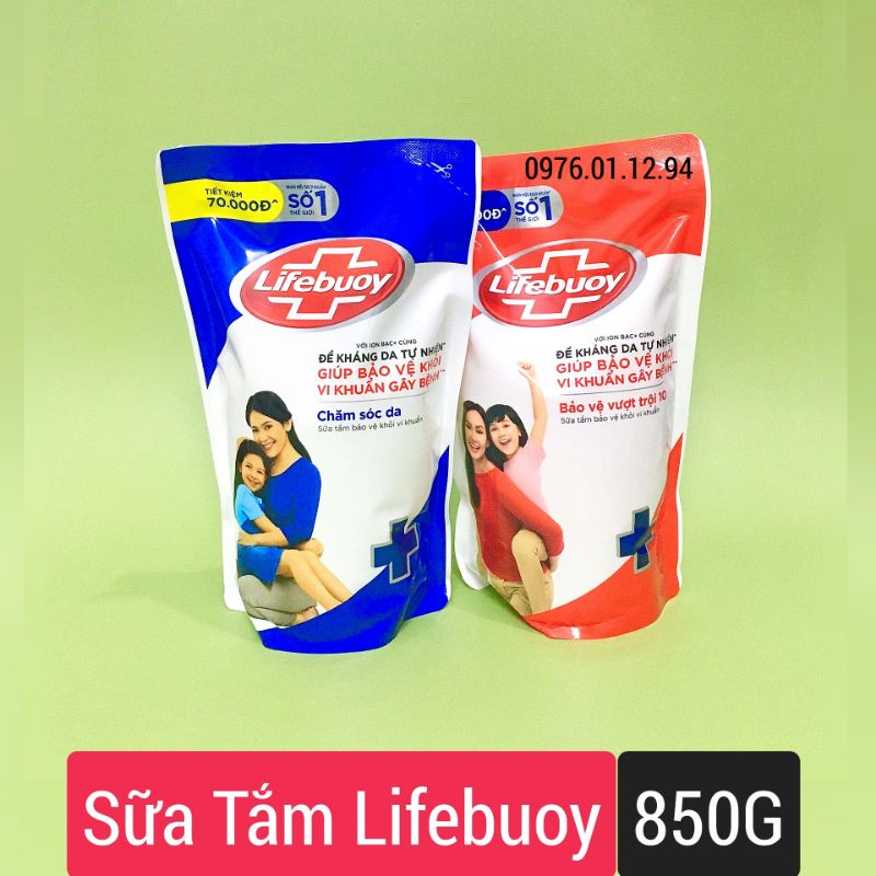 Sữa tắm Lifebuoy Bảo vệ khỏi vi khuẩn 850gr (Túi)