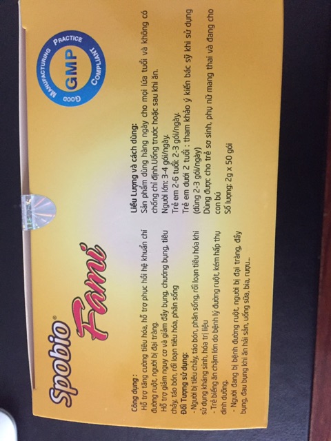 Men Vi Sinh dạng bào tử Spobio Fami dùng cho người bị bệnh đại tràng, bệnh đường ruột mãn tính | BigBuy360 - bigbuy360.vn