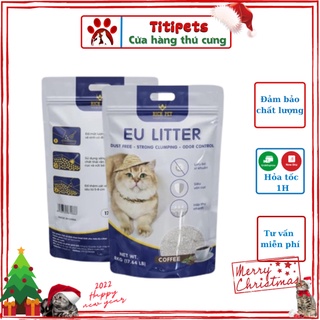 Cát mèo LITTER cát cho mèo siêu vón cục, không bụi,  mùi dễ chịu - Titipets
