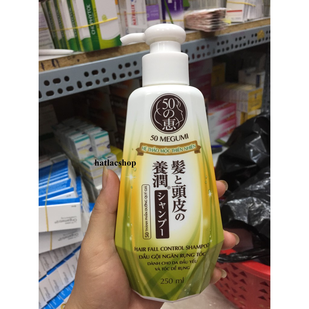 Dầu Gội 50 Megumi Hair Fall Control Shampoo Ngăn Rụng Tóc Cho Da Đầu Yếu Và Tóc Gãy Rụng 250ml (Mẫu Mới)