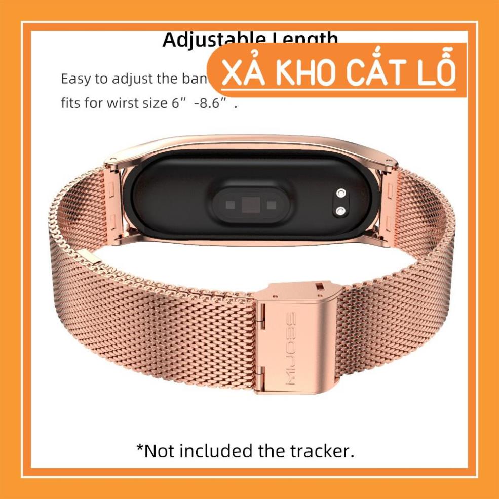 b7 Dây đeo kim loại mắt lưới CS Mi band 4, mi band 3 Mijobs - dây đeo thay thế miband 4, miband 3 viền cong CS