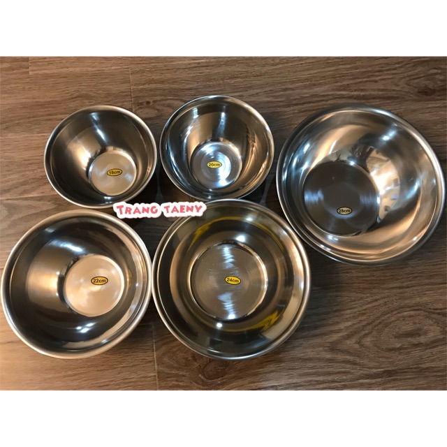 Set 5 âu trộn inox Việt Nam / Bát trộn bột