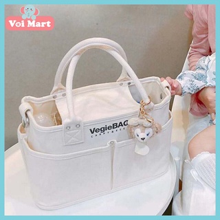  💦FLASH  SALE💦 Túi Xách Bỉm Sữa Cho Mẹ Và Bé Đa Năng Giữ Nhiệt Nhiều Ngăn Phong Cách Hàn Quốc Túi Vải Vegiebag Cao Cấp 
