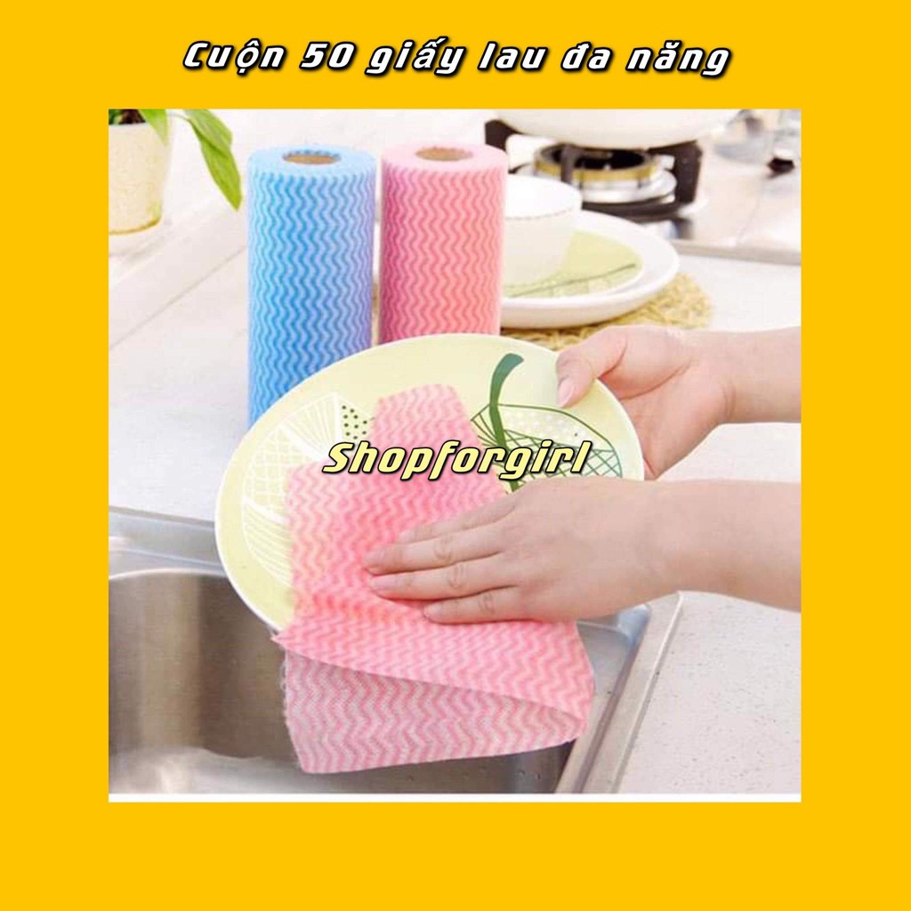 CÓ SẴN - Cuộn 50 khăn giấy lau chùi vệ sinh dùng 1 lần -SHOPFORGIRL