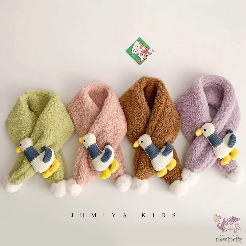 Khăn choàng lông cừu kiểu hoạt hình đáng yêu kiểu Hàn Quốc dành cho bé trai và bé gái