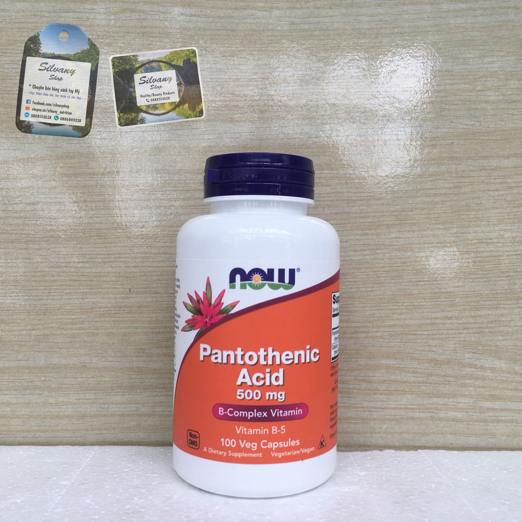 Vitamin B5 Pantothenic_Acid 500mg Now Foods | Thế Giới Skin Care