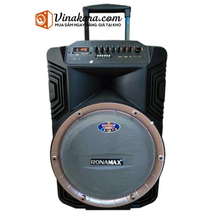 Loa kéo karaoke Ronamax B15A, loa nhựa cỡ 4 tấc, công suất max 600W