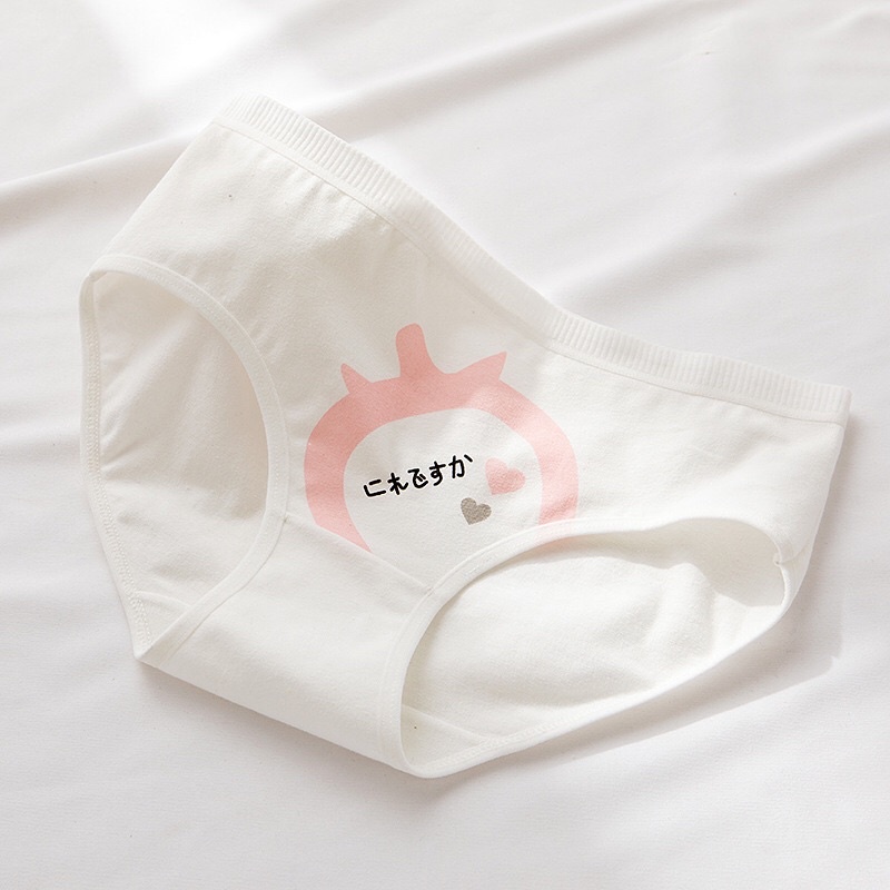 Quần Lót Nữ Cotton Nâng Mông Co Dãn 4 Chiều Hoạ Tiết Dâu Tây Dễ Thương JAENIA