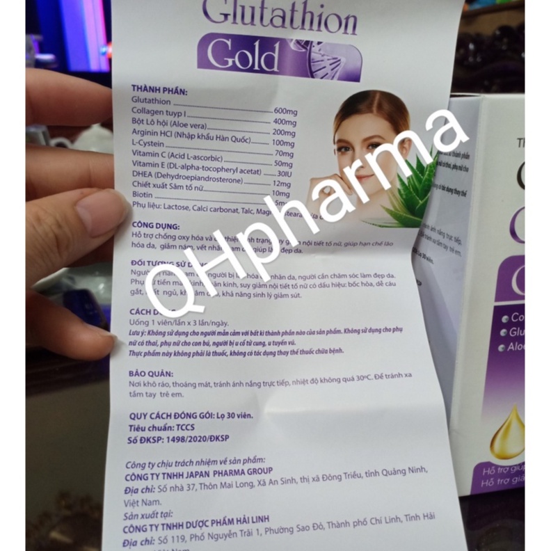 Viên uống Collagen Glutathion Gold hộp 30 viên giúp chống lão hóa,gìn giữ nét xuân