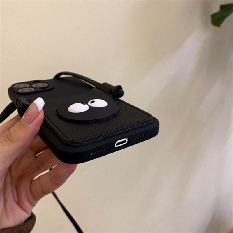 Dễ Thương Ốp Điện Thoại Có Ngăn Đựng Thẻ Và Dây Đeo Cho iphone14 / 15pro 13 11 12pro xsmax x / xs 7 / 8plus xr se2 6s se3