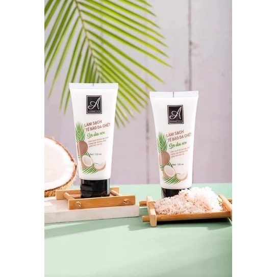 tẩy da mặt sợi dừa non...chữ a mềm chính hãng 120ml
