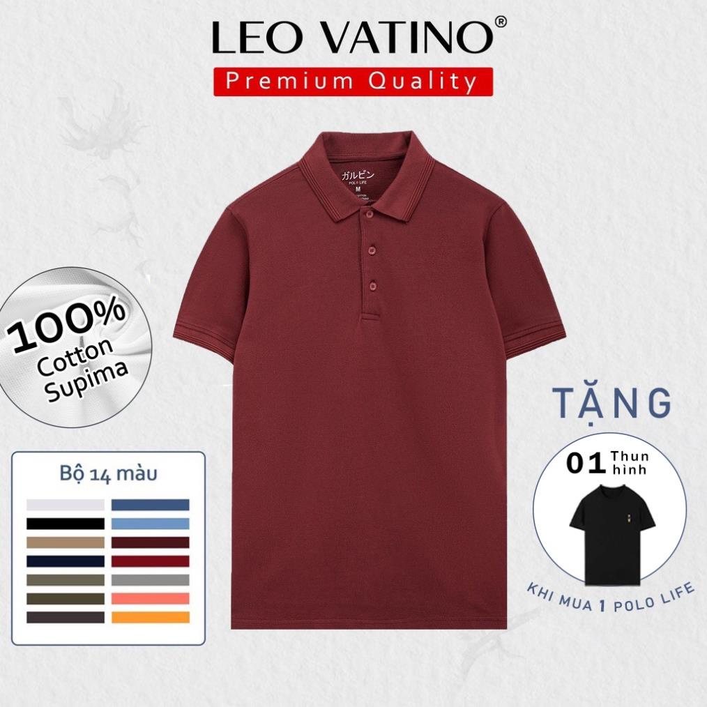 Áo polo nam Supima Cotton 100% Leo Vatino Phân phối độc quyền phối cổ áo thun nam tay ngắn cổ bẻ LIFE - Galvin *