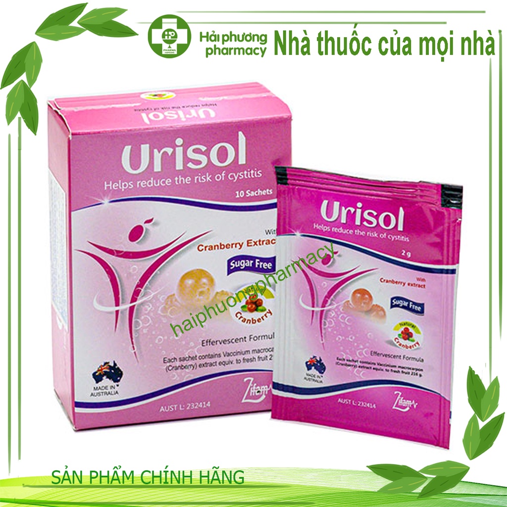 Urisol hộp 10 gói giúp hạn chế nguy cơ bị viêm đường tiết niệu