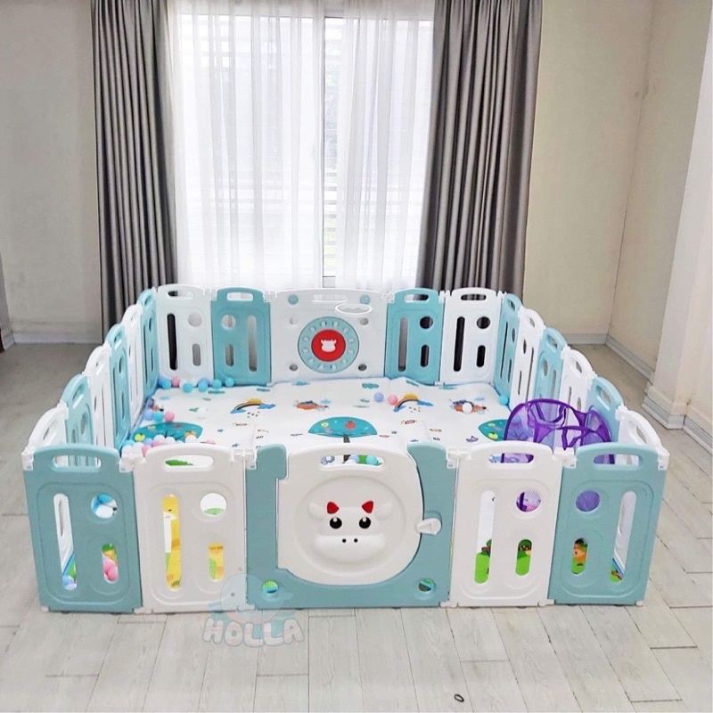QUÂY NHỰA CAO CẤP - Quây Cũi nhựa Gấp Gọn Tặng Kèm Thảm + 100 bóng [ bảo hành 24 tháng]