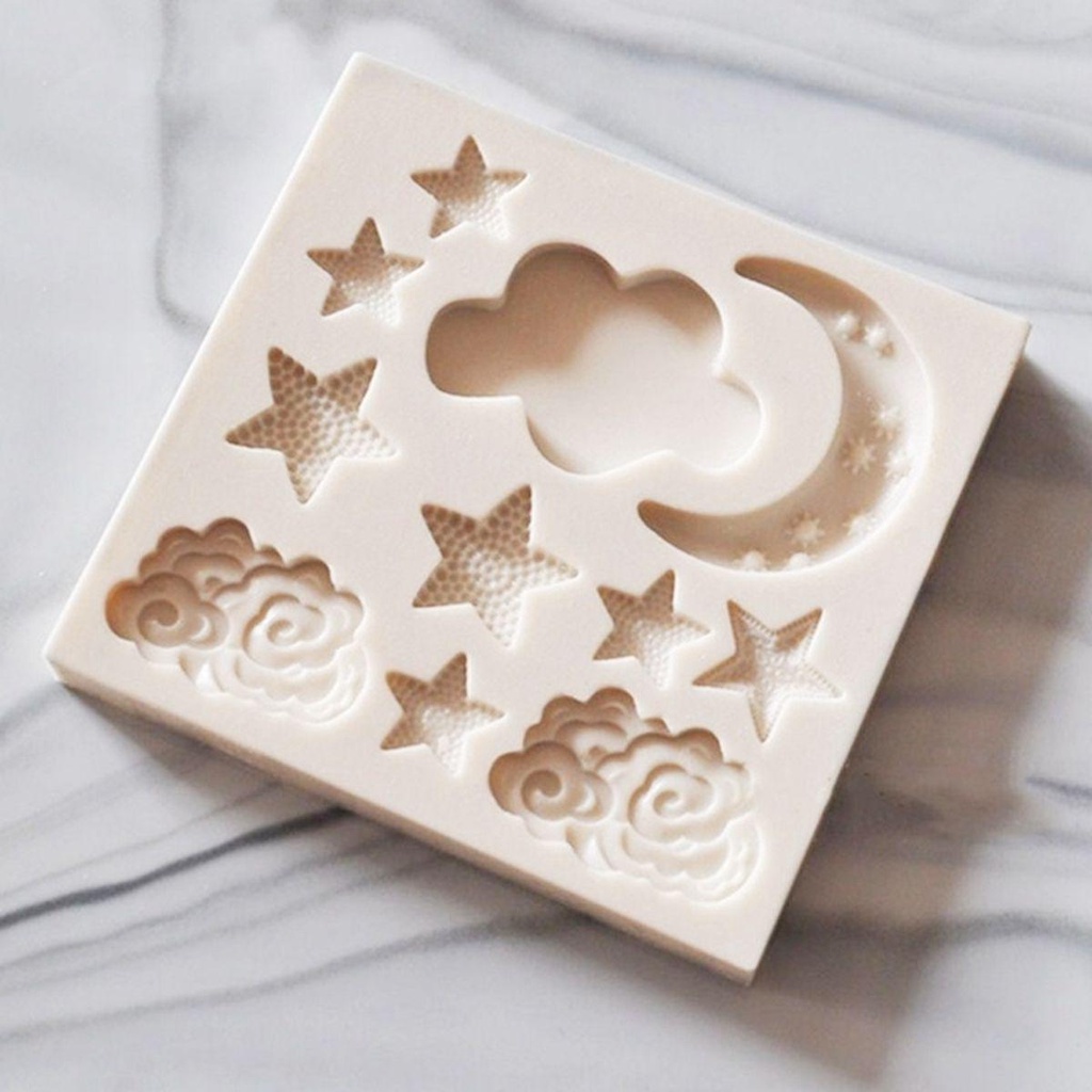 Khuôn Làm Bánh / Xà Phòng / Đất Sét Hình Trăng Sao 3D DIY