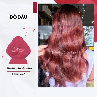 Thuốc nhuộm tóc màu ĐỎ DÂU - STRAWBERRY không cần thuốc tẩy tóc Chenglovehairs, Chenglovehair