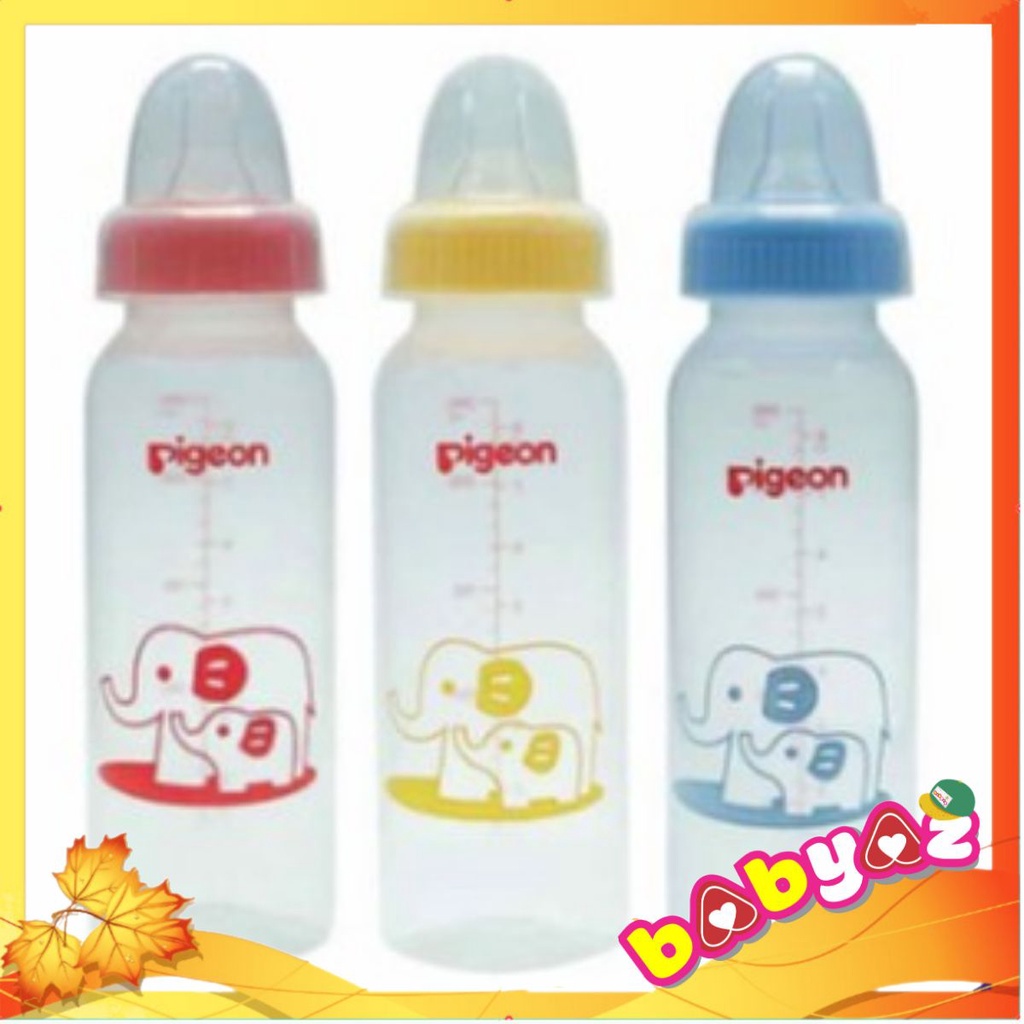 Bình Sữa Pigeon Cổ Hẹp Tiêu Chuẩn, Bình Sữa Trẻ Em Nhựa PP Dung Tích 120ml- 240ml