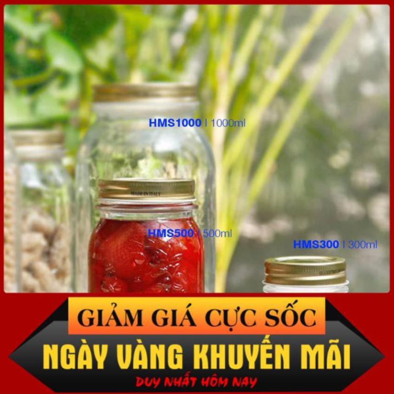 [CHẤT LƯỢNG UY TÍN] Hũ Thủy Tinh Mason Nắp Vặn Nhôm 1000ml | 500ml | 300ml | BigBuy360 - bigbuy360.vn