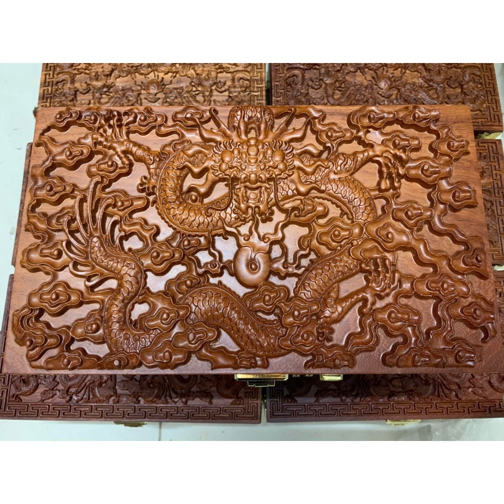 Hộp Đựng Tiên,Trang Sức,Con Dấu, Tài Liệu, Hầu Đồng Gỗ Hương - Bảo Hành 10 Năm