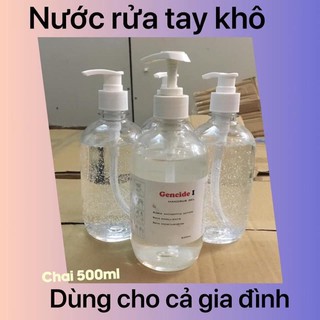 Rửa tay khô Gencide 1 chai 500 ml dùng cho cả gia đình