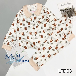 Bộ ngủ lụa dài tay, chất liệu lụa latin, mềm mịn, thời trang nữ, Sampijama