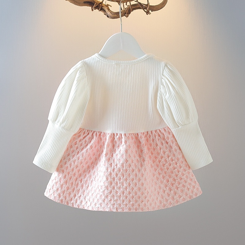 Đầm bé gái tay bồng đính hoa dễ thương hàng QCCC