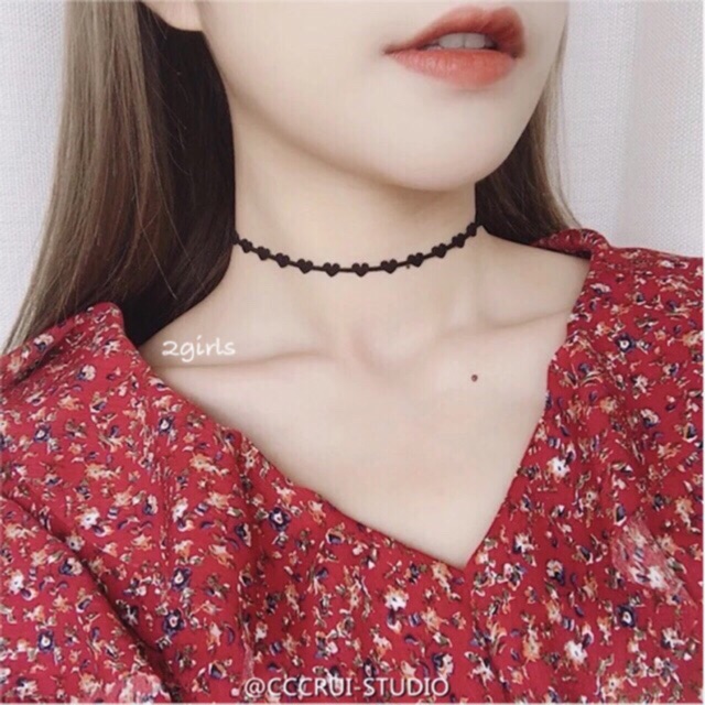 Chocker tim dây mảnh xinh xắn