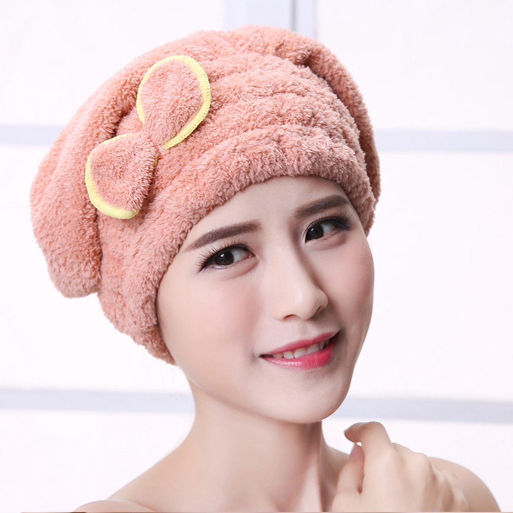 Khăn quấn tóc mềm mại thấm hút nước tốt tiện dụng cho nữ