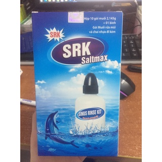 Bình rửa mũi SRK SALTMAX (Hộp 10 gói x 2,145g+ chai nhựa 240ml)