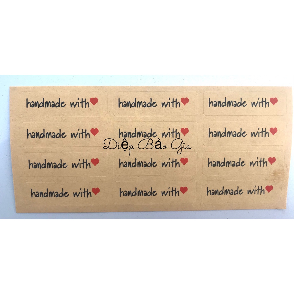 Tem/sticker dán hộp bánh Handmade T11