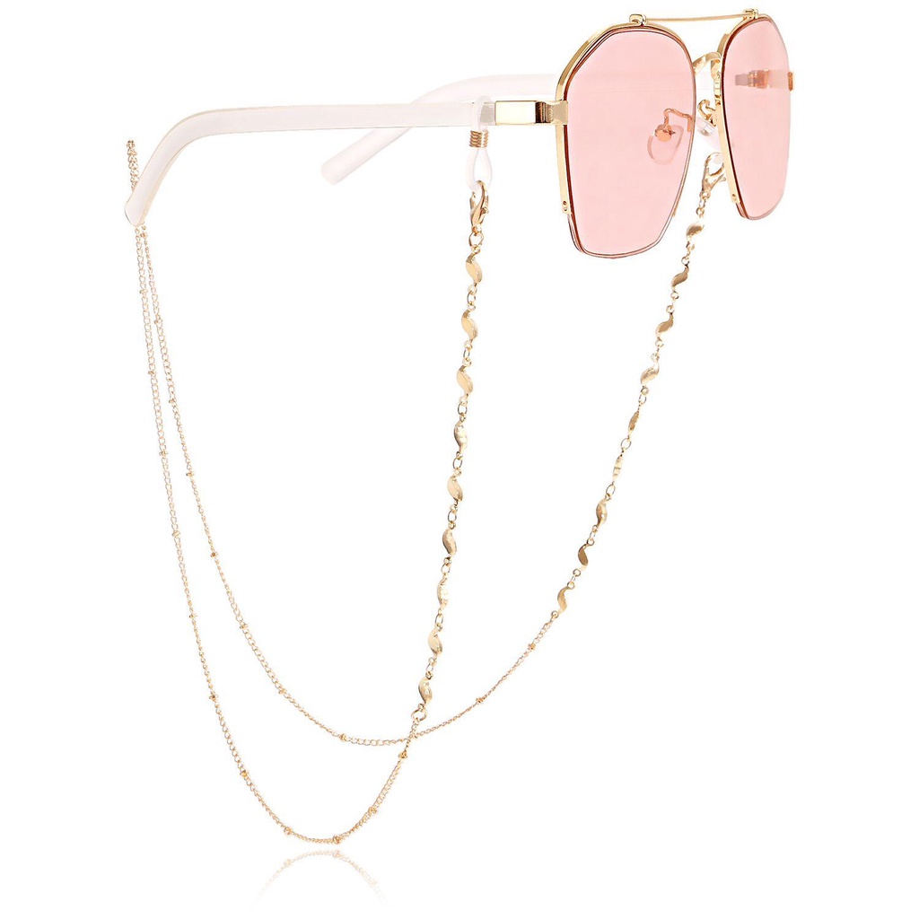 ESPO Dây Đeo Mắt Kính Chống Trượt Bằng Kim Loại Hình Lá Vàng