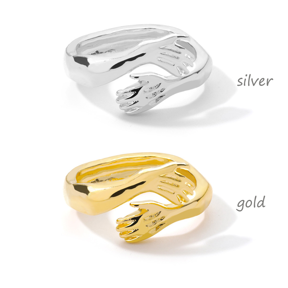 Nhẫn hình cánh tay ôm lãng mạn có thể điều chỉnh kích thước cho cặp đôi