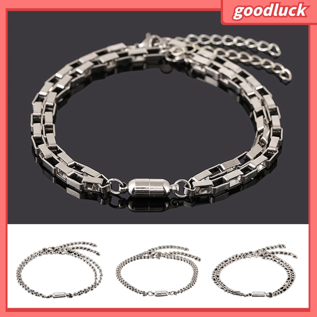 1 cặp vòng tay cặp bằng thép không gỉ chống gỉ có nam châm