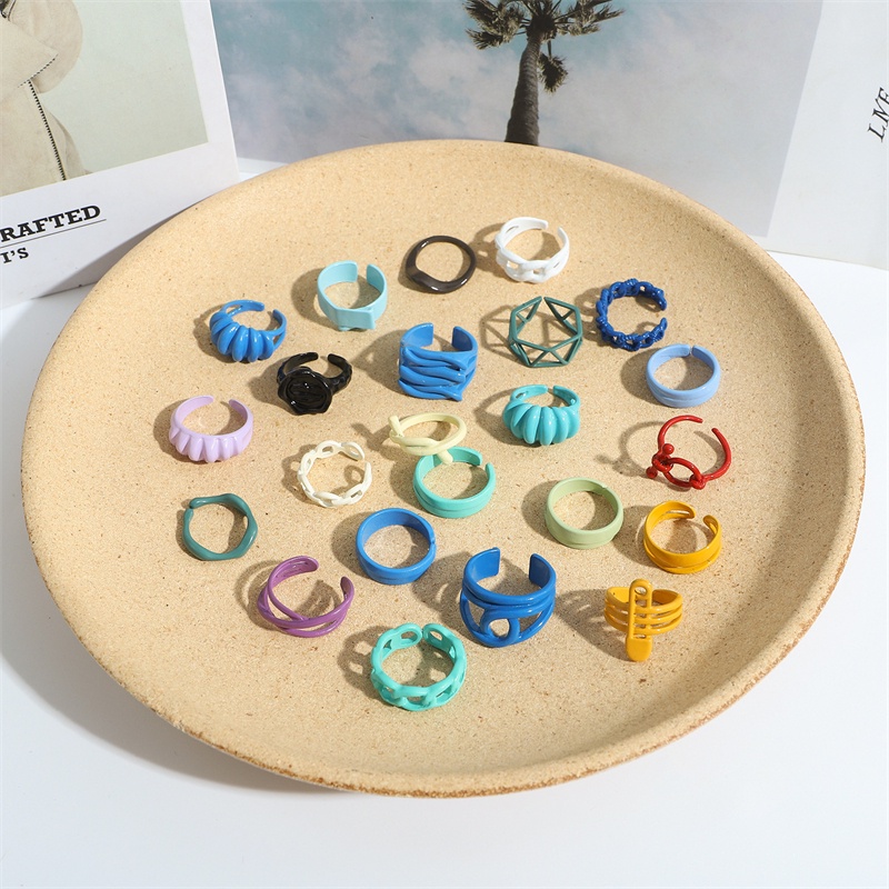 Nhẫn hợp kim họa tiết hình học độc đáo thời trang châu âu cho nữ f264