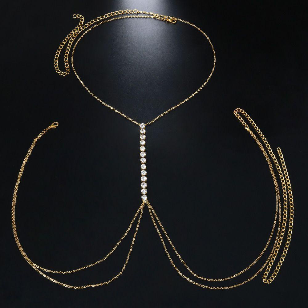 Chuỗi đeo ngực/cơ thể mặc bikini kiểu đan chéo thời trang đi biển/dự tiệc tinh tế nhiều màu lựa chọn quyến rũ cho nữ